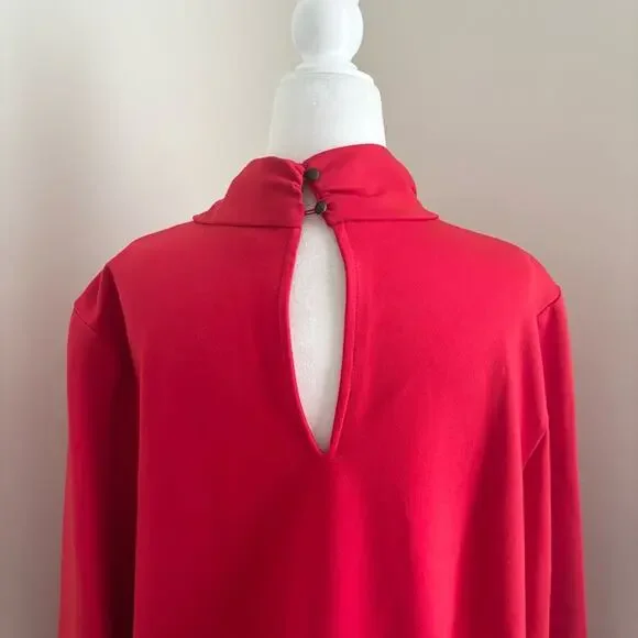 Anthropologie Red Long Sleeve Dress - Picture 7 of 8
